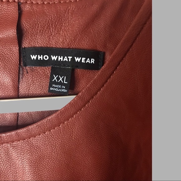 NEW LEATHER TOP WHO WHAT WEAR IN MARRÓN COLOR - Picture 4 of 9